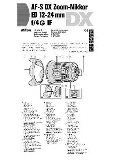 Nikon 12-24/4 manual. Camera Instructions.